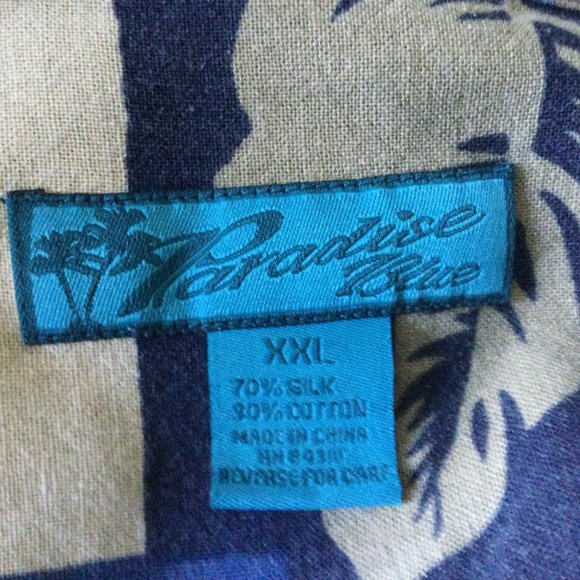 Paradise Blue Silk Cotton Blend XXL Tropical Shirt Party Vacation Cruise - Picture 2 of 8